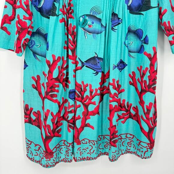 Soft Surroundings Ocean Beach Fish‎ Coverup Tunic Dress Coral Reef Size S - Picture 4 of 9